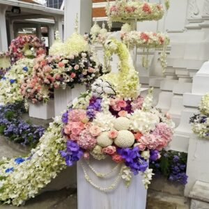 จัดดอกไม้งานศพ จัดดอกไม้หน้าเมรุ